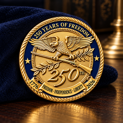 🎉🇺🇸 Limited Edition!🔥🔥1776–2026 250 Years of Freedom Commemorative Coin