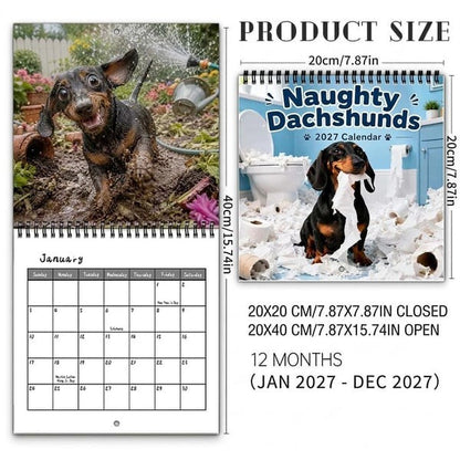 🐶Naughty Dachshunds 2027 Wall Calendar – 12 Months of Mischief, Mayhem & Sausage Dog Smiles
