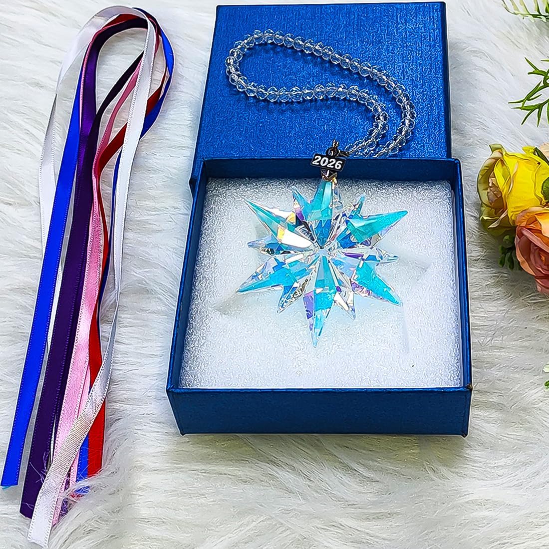 2026 Crystal Snowflake Christmas Ornament – Sparkling Holiday Tree Decoration