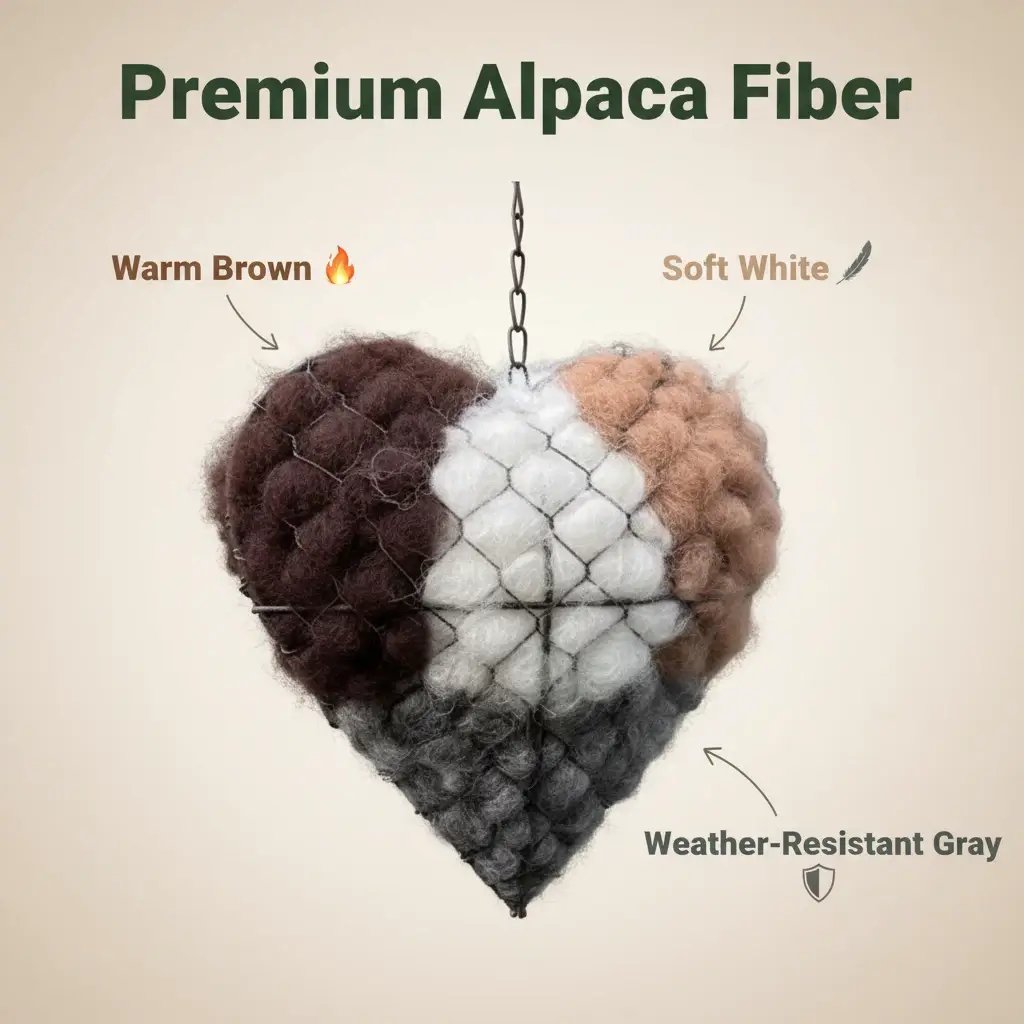 🔥LAST DAY 50% OFF - 🕊️🏡Handmade Natural Alpaca Fiber Bird Nesting Heart❤️Bird lovers gift