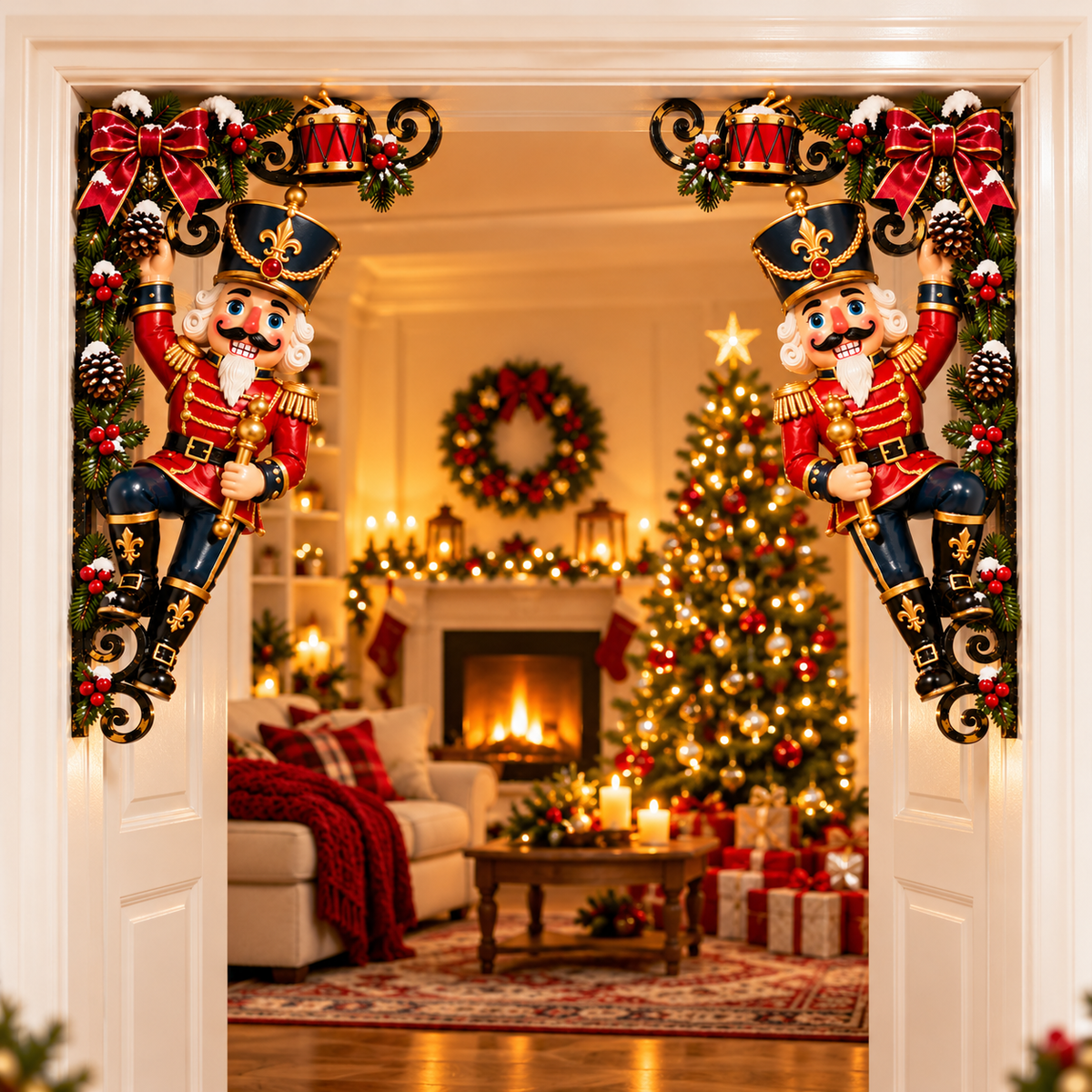 🎁 Look Who's Climbing Your Doorway! – Christmas Nutcracker Corner Decor
