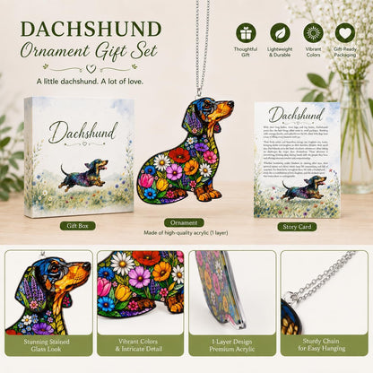 Dachshund Christmas Ornament with Story Card – A Sweet Keepsake for Doxie Lovers