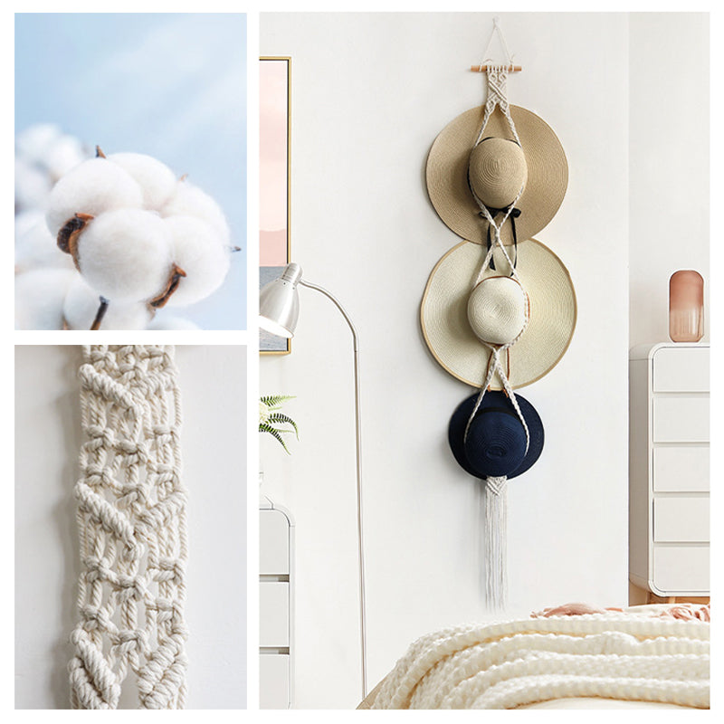 ☀Handmade Linen Decorative Boho Hat Rack For Wall Hanging🌈