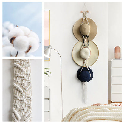 ☀Handmade Linen Decorative Boho Hat Rack For Wall Hanging🌈