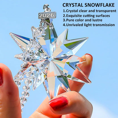 2026 Crystal Snowflake Christmas Ornament – Sparkling Holiday Tree Decoration