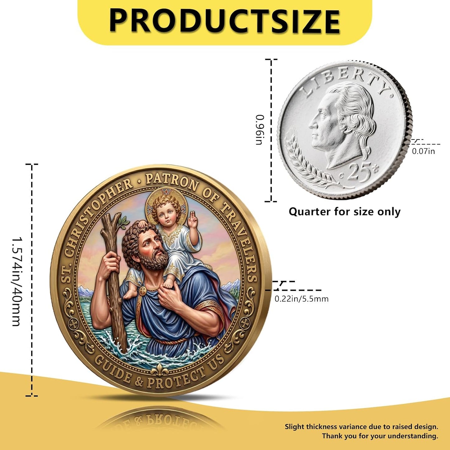 🔥Saint Christopher Protection Challenge Coin