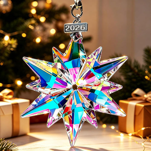 2026 Crystal Snowflake Christmas Ornament – Sparkling Holiday Tree Decoration