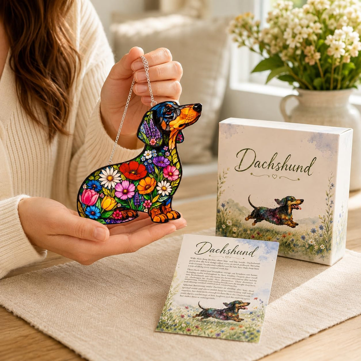 Dachshund Christmas Ornament with Story Card – A Sweet Keepsake for Doxie Lovers