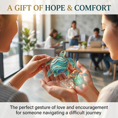 Inspirational Suncatcher with Story Card – Sea Turtle, Butterfly & Dragonfly Window Hanging Decor