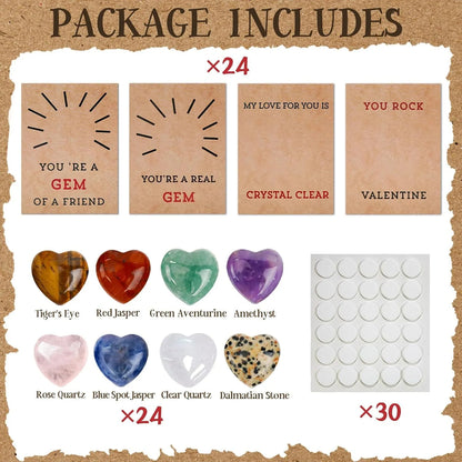❤24 Pack Valentines Cards with Heart