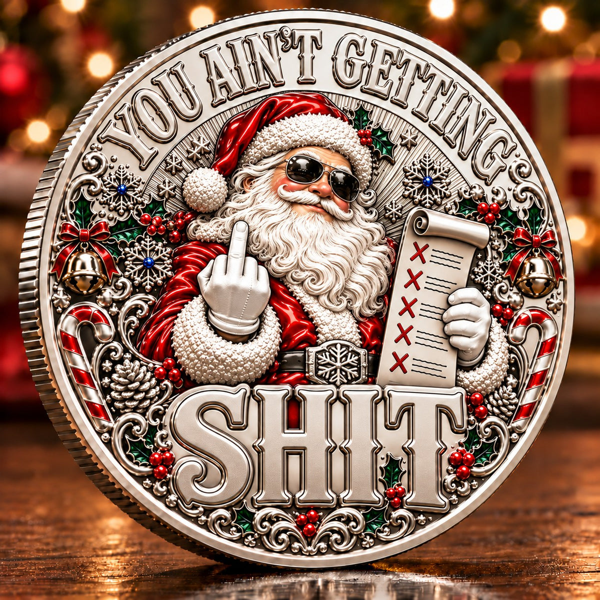 Santa’s Last Gift Adult Humor Commemorative Coin