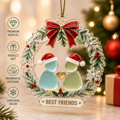 🎄 Best Friends Christmas Wreath Ornament