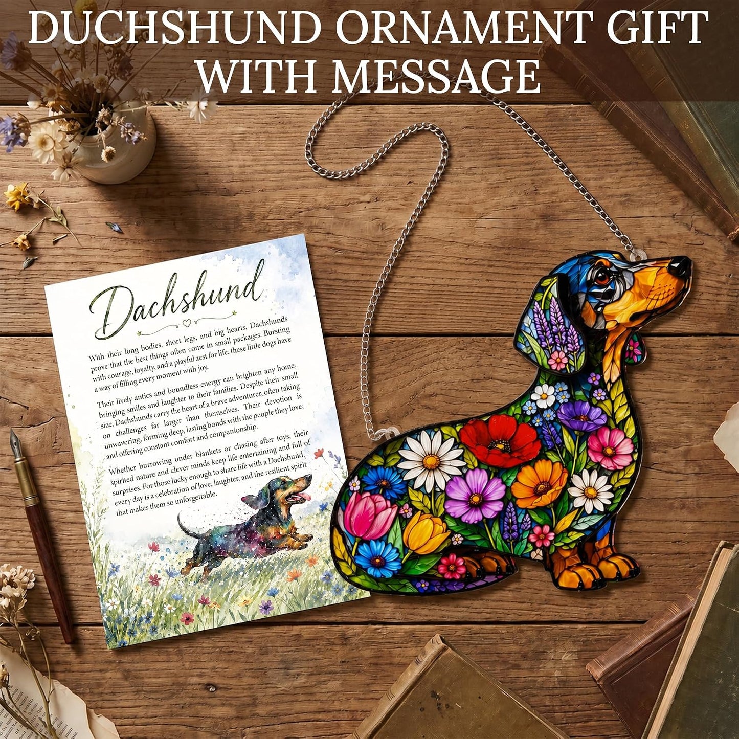 Dachshund Christmas Ornament with Story Card – A Sweet Keepsake for Doxie Lovers