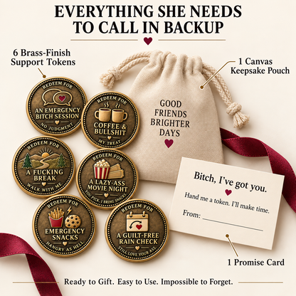 Friendship Support Tokens  | The Ultimate "I've Got Your Back" Gift Set for Besties