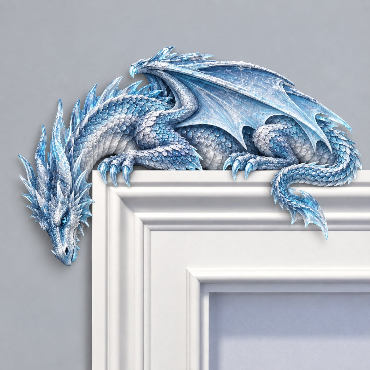 ⏳ Last Day 50% OFF – 🐉🔥 Sleeping Dragon Door Topper | Medieval Fantasy Dragon Guardian Wall Décor for Doorway, Gaming Room & Gothic Home 🏰✨