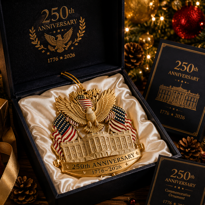 🔥250th Anniversary Gold Eagle White House Christmas Tree Ornament
