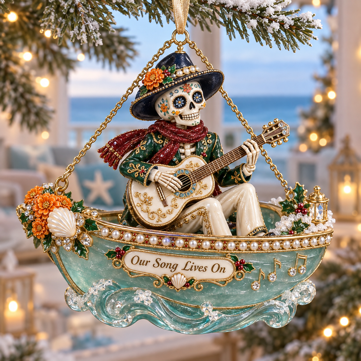 Ocean-Themed Day of the Dead Hanging Decoration