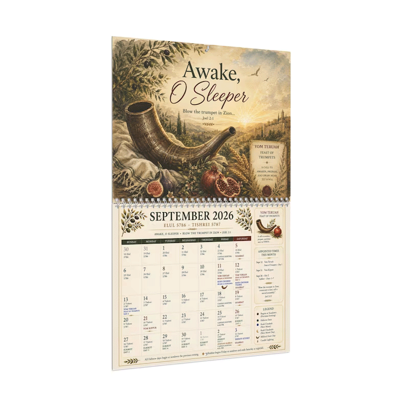 📅Biblical Hebrew Calendar 2026-2027 Appointed Times Wall Calendar | Feast Days, Hebrew Dates and Shabbat