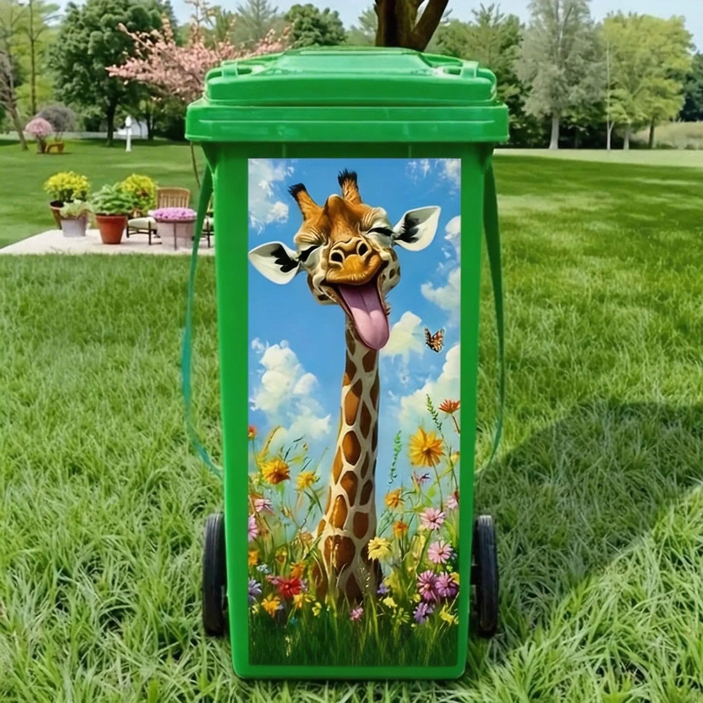 ✨Creative Trash Can Sticker with Colourful Cartoon