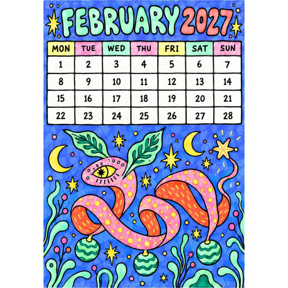 📅🎨2027 Whimsical Art Wall Calendar – 12-Month Fantasy Illustration Calendar