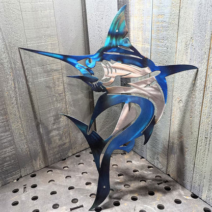 Metal Bass Fish with Hooks Plasma Cut Sign Art Fishing Art Gone Fishing
