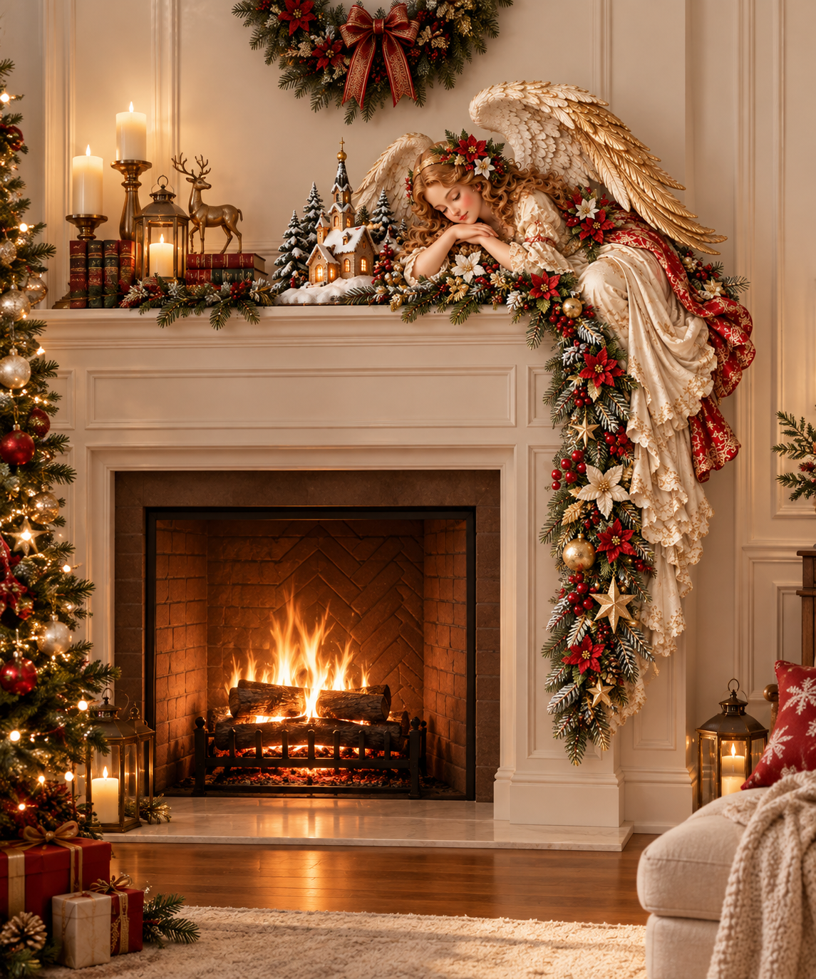 👼 Christmas Angel Door Frame Decoration