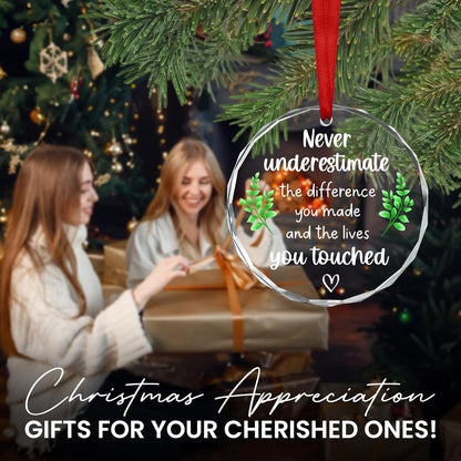 Thank You Gifts for Women Christmas Tree Decorative Glass Ornaments