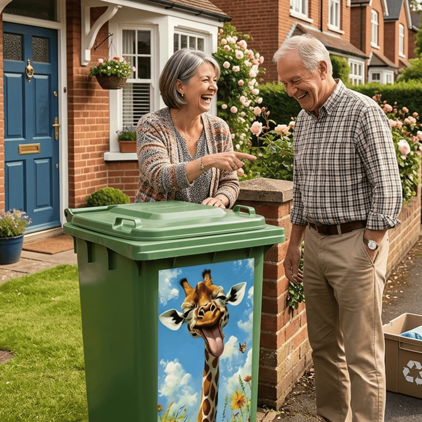 ✨Creative Trash Can Sticker with Colourful Cartoon