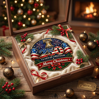 Christmas & 250th Anniversary Metal Car Decal