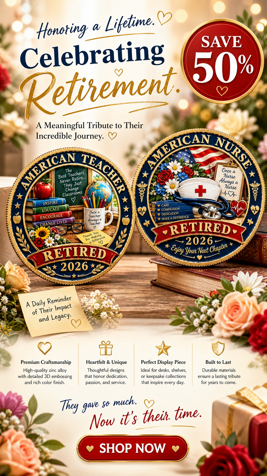 2026 retirement commemorative coin gift