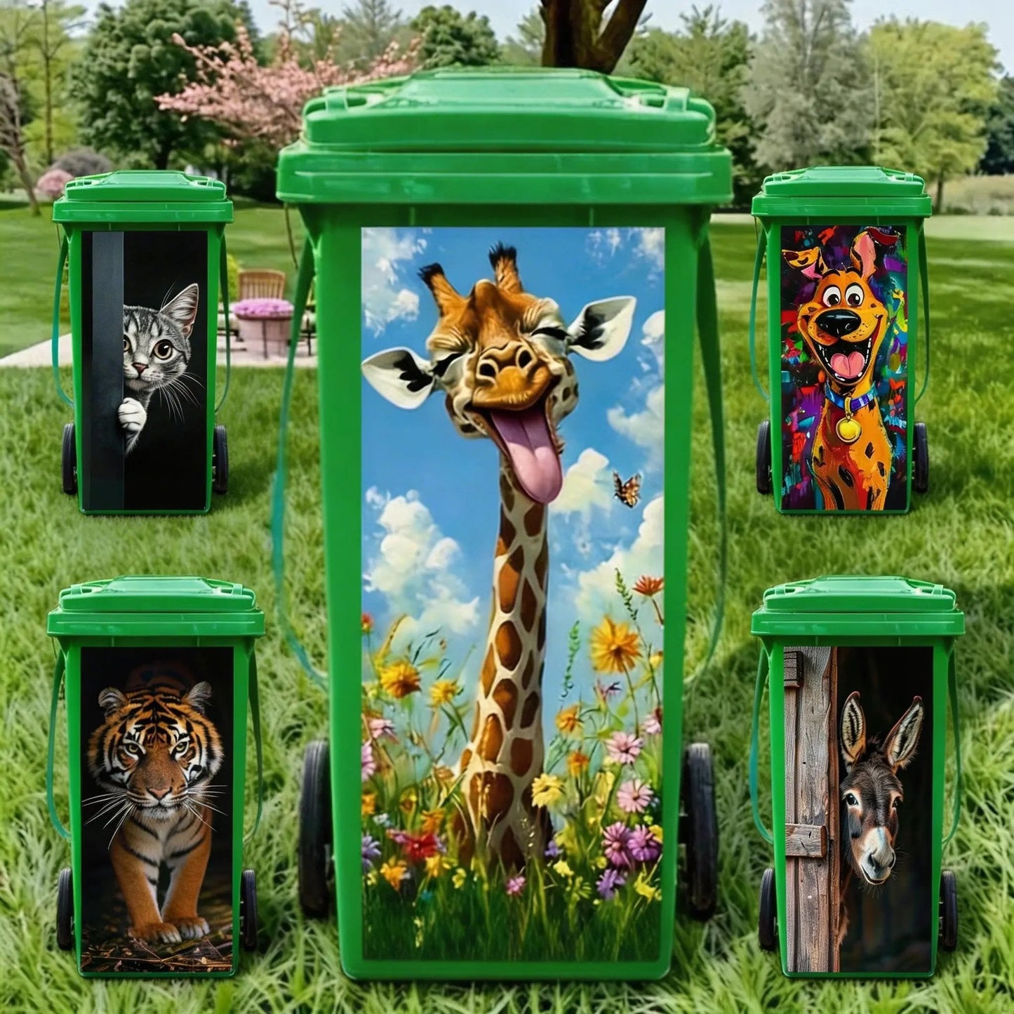 ✨Creative Trash Can Sticker with Colourful Cartoon