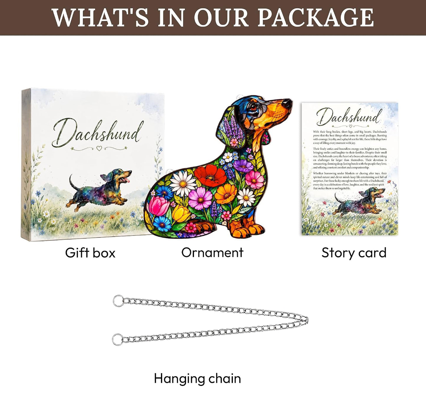 Dachshund Christmas Ornament with Story Card – A Sweet Keepsake for Doxie Lovers