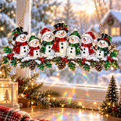 ✨ Whimsical Winter Suncatchers(11 types) | Shatterproof "Stained-Glass" Acrylic Window Hangings 🎄