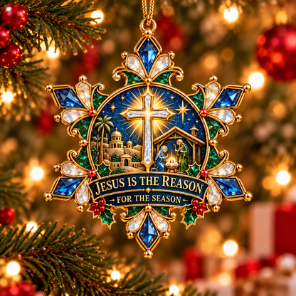 ✝️ Jesus Christmas Snowflake Ornaments