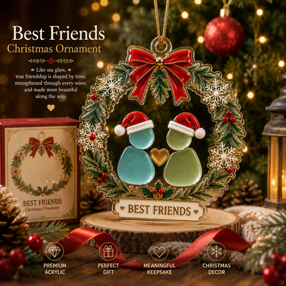 🎄 Best Friends Christmas Wreath Ornament