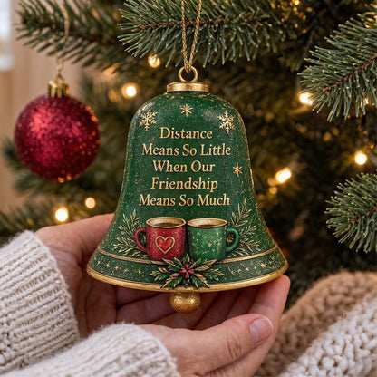 🔔 Sentimental Christmas Bell Ornament – 3D Keepsake with Gold Accents & Heartfelt Verse