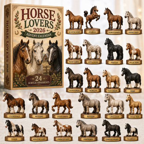 Horse Lovers Advent Calendar 2026 - 24-Day Festive Countdown, Acrylic Charms Blind Box