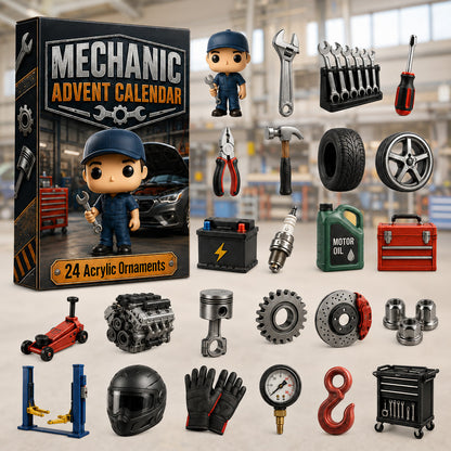 Mechanic Advent Calendar 2026 - 24-Day Festive Countdown, Acrylic Charms Blind Box