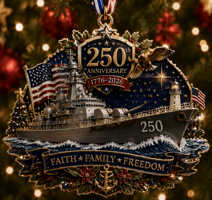 USA 250th Anniversary Christmas Ornament
