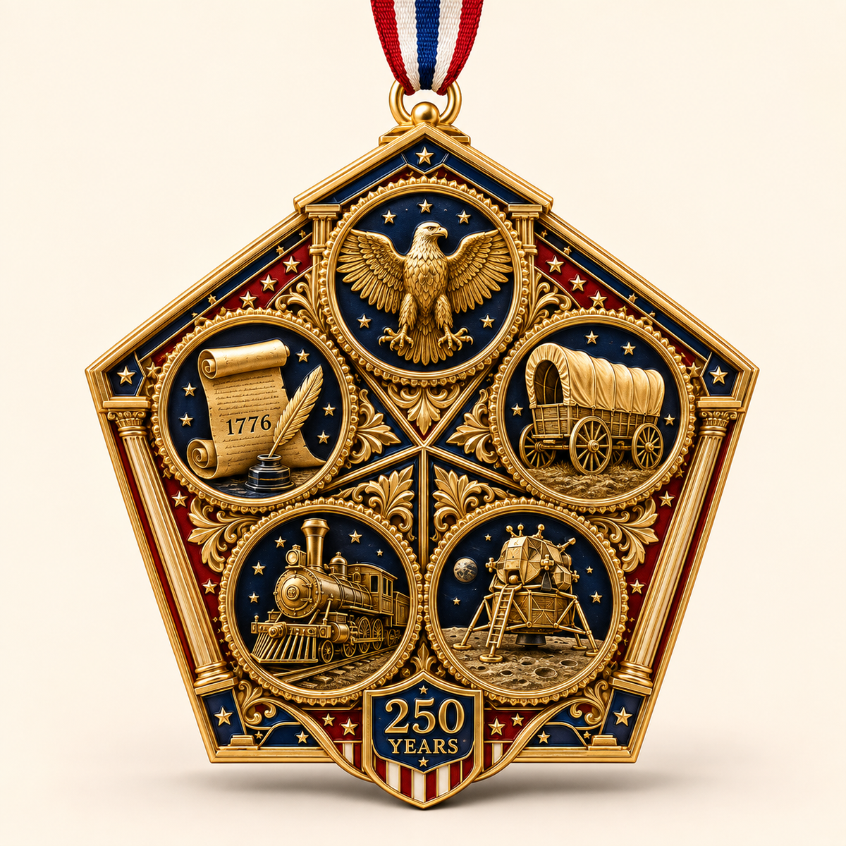 🔥 Limited Edition 🔥 2026 America 250th Anniversary Heritage Journey Christmas Ornament 🇺🇸🎄✨