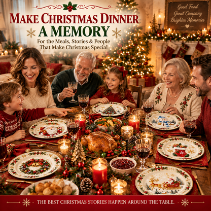 Christmas Dinner Plate Collection – 6 Festive Holiday Designs