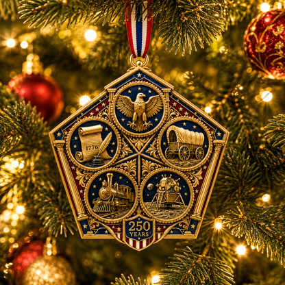 🔥 Limited Edition 🔥 2026 America 250th Anniversary Heritage Journey Christmas Ornament 🇺🇸🎄✨