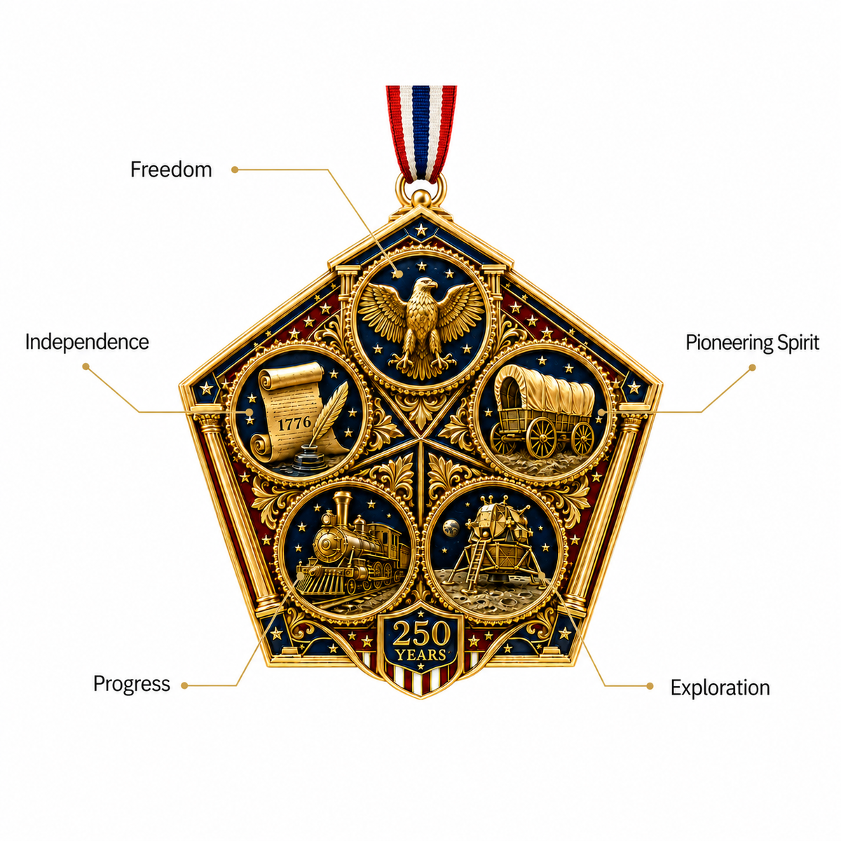 🔥 Limited Edition 🔥 2026 America 250th Anniversary Heritage Journey Christmas Ornament 🇺🇸🎄✨