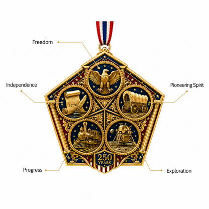 🔥 Limited Edition 🔥 2026 America 250th Anniversary Heritage Journey Christmas Ornament 🇺🇸🎄✨