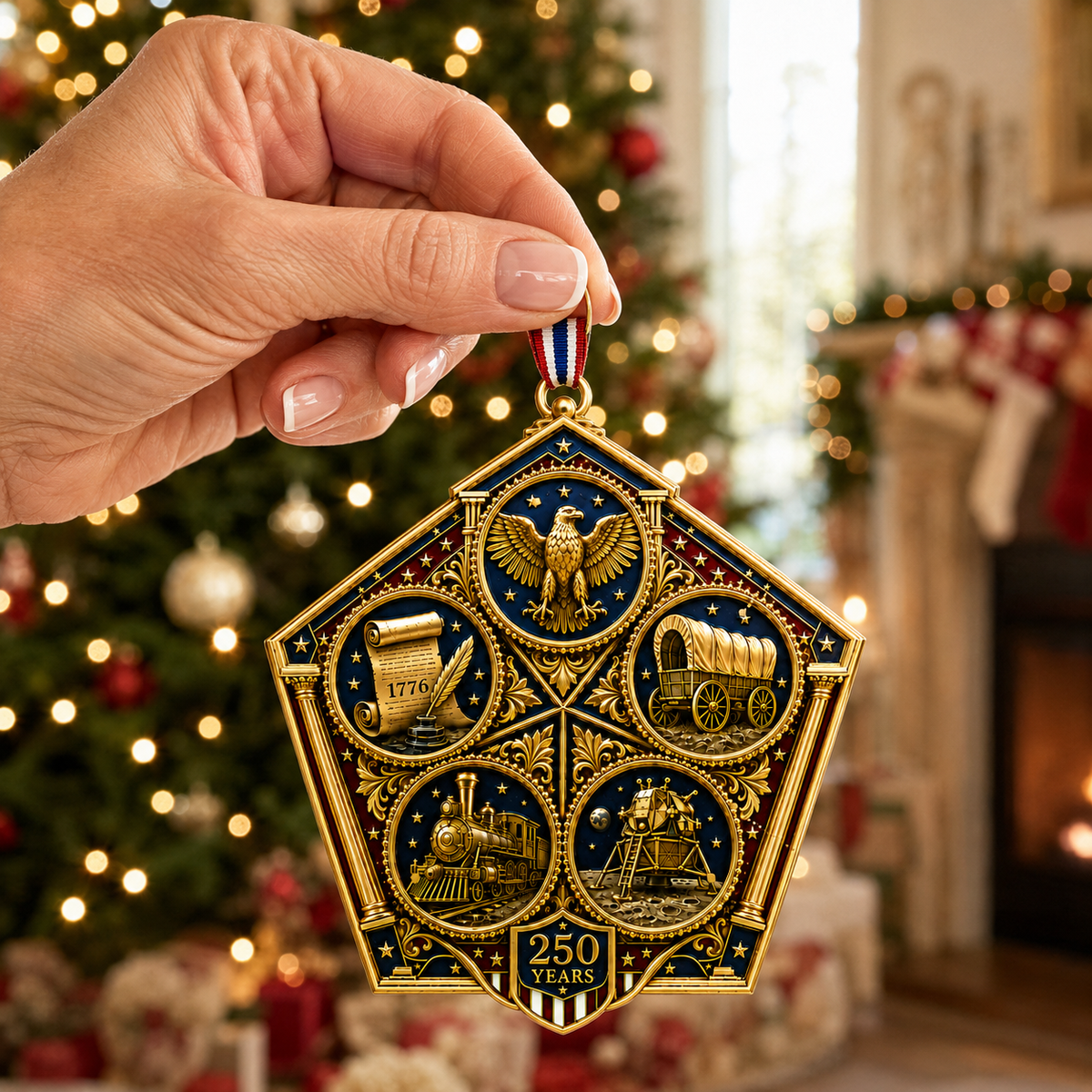 🔥 Limited Edition 🔥 2026 America 250th Anniversary Heritage Journey Christmas Ornament 🇺🇸🎄✨
