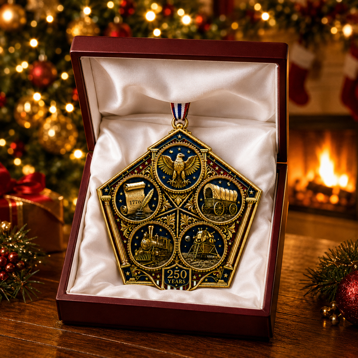 🔥 Limited Edition 🔥 2026 America 250th Anniversary Heritage Journey Christmas Ornament 🇺🇸🎄✨