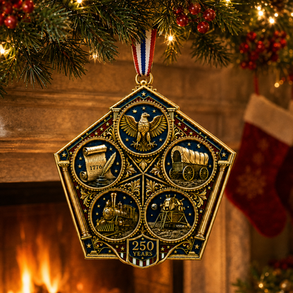 🔥 Limited Edition 🔥 2026 America 250th Anniversary Heritage Journey Christmas Ornament 🇺🇸🎄✨