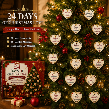 🎄24 Days of Christmas Love Countdown Calendar – Heartfelt Message Ornaments Gift
