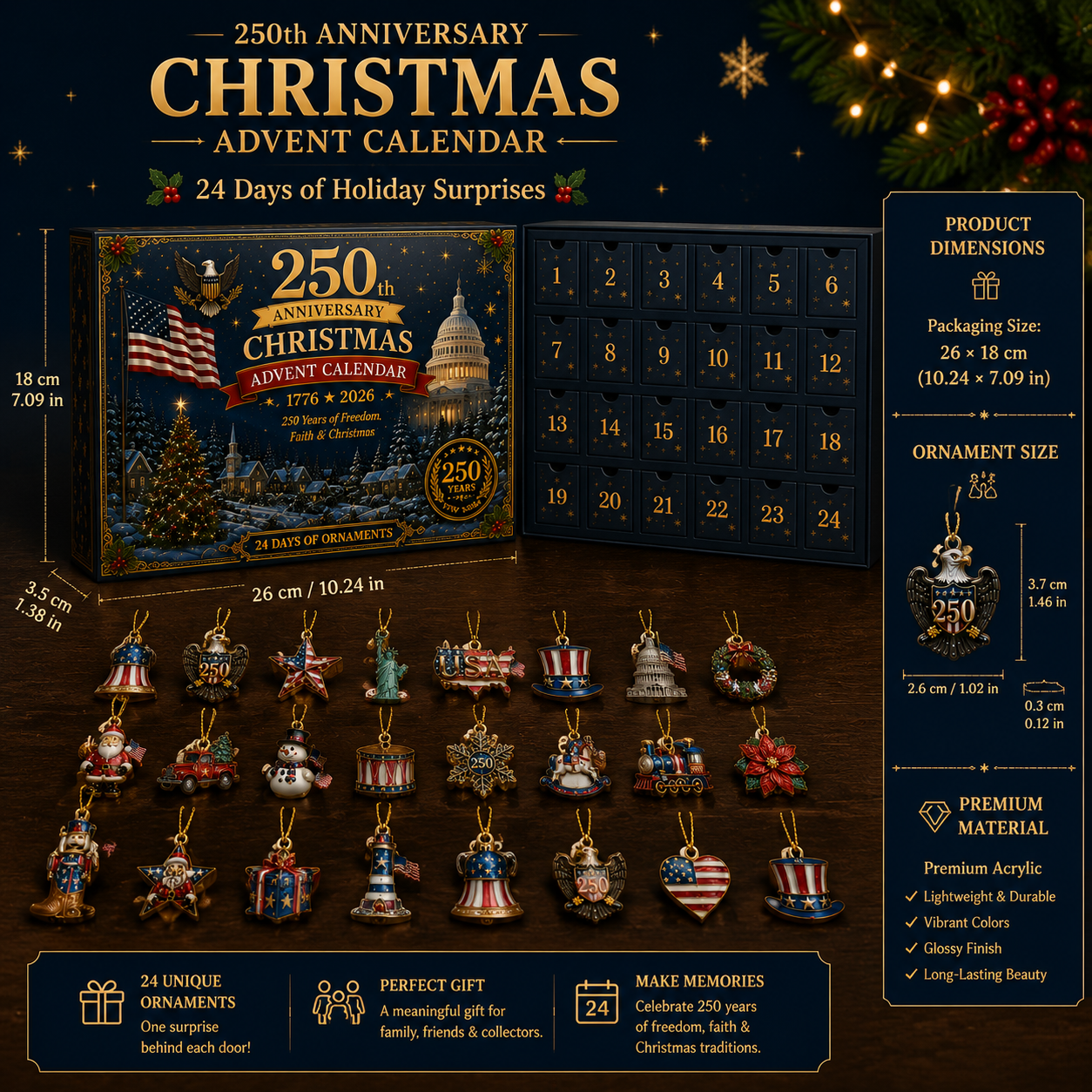 ✨ 2026 America 250th Anniversary Christmas Advent Calendar 🎄Limited Time Free shipping 🔥