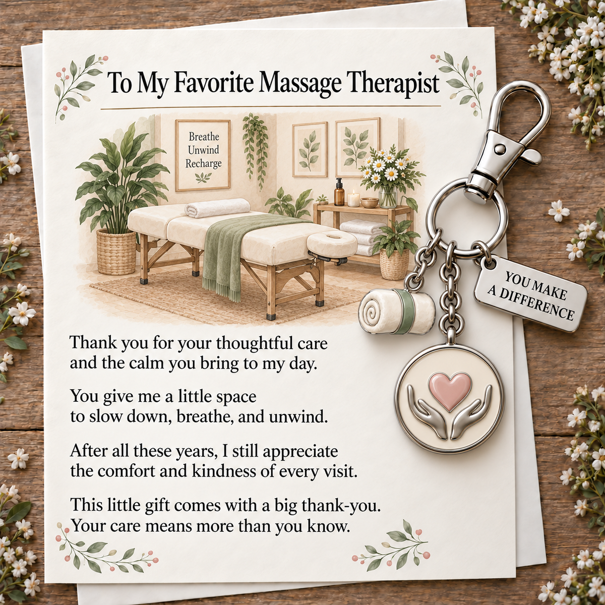 ✨ The "You Make a Difference" Appreciation Gift Set – Keychain & Greeting Card ✨